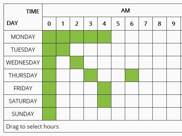 Free time slot calendar